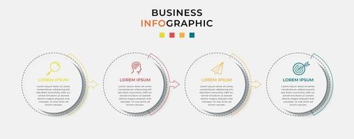 Plantilla de negocio de diseño infográfico vectorial con iconos y 4 opciones o pasos vector