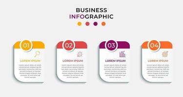 Plantilla de negocio de diseño infográfico vectorial con iconos y 4 opciones o pasos vector