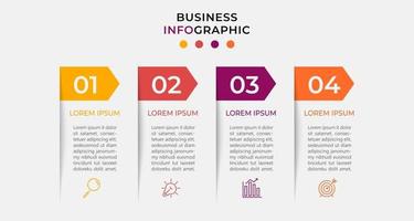 Plantilla de negocio de diseño infográfico vectorial con iconos y 4 opciones o pasos vector