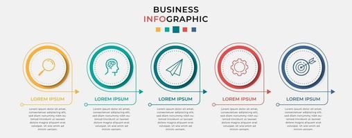 Plantilla de negocio de diseño infográfico vectorial con iconos y 5 opciones o pasos vector