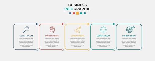 Plantilla de negocio de diseño infográfico vectorial con iconos y 5 opciones o pasos vector