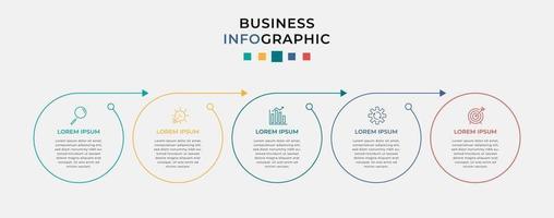 Plantilla de negocio de diseño infográfico vectorial con iconos y 5 opciones o pasos vector