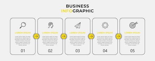 Plantilla de negocio de diseño infográfico vectorial con iconos y 5 opciones o pasos vector