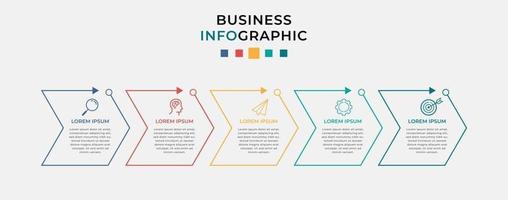 Plantilla de negocio de diseño infográfico vectorial con iconos y 5 opciones o pasos vector