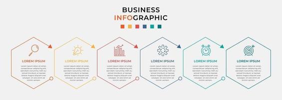 Vector Infographic design business template with icons and 6 options or steps