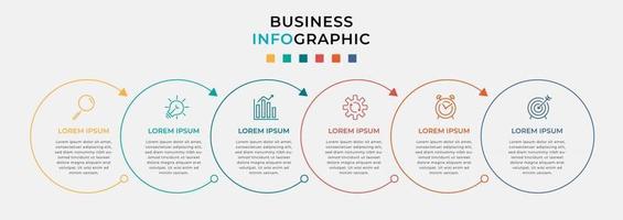 Vector Infographic design business template with icons and 6 options or steps