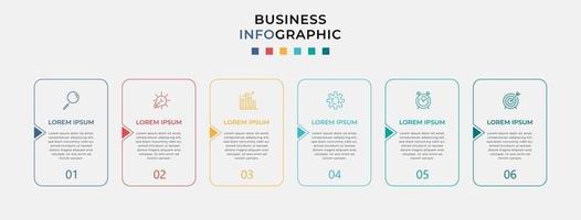 Vector Infographic design business template with icons and 6 options or steps