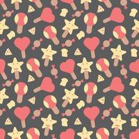 Ice cream elements seamless pattern background vector