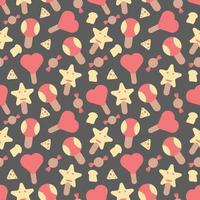 Ice cream elements seamless pattern background vector