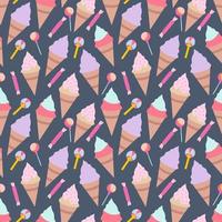 Seamless pattern with Ice creams elements vector