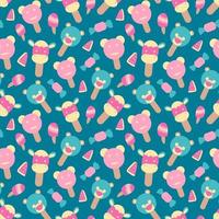Vector seamless summer pattern with ice cream element