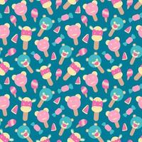 Vector seamless summer pattern with ice cream element