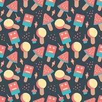 hand drawn doodle colorful sweets ice cream  colorful seamless pattern vector