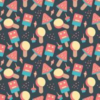 hand drawn doodle colorful sweets ice cream  colorful seamless pattern vector