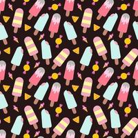 Cartoon ice cream seamless pattern design Vector illustration