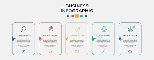 Plantilla de negocio de diseño infográfico vectorial con iconos y 5 opciones o pasos vector