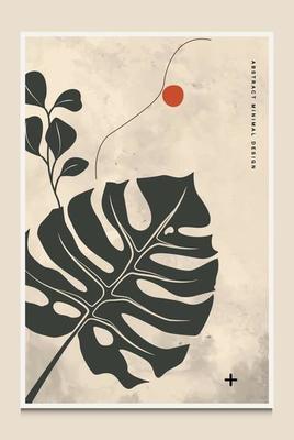 Modern Minimal Botanical Abstract Background Suitable For Suitable For Printing As A Painting Interior Decoration Social Posts Flyers  Book Covers