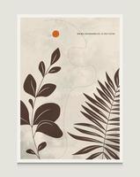 Fondo de ilustración de vector de arte de línea botánica abstracto moderno con escena de arte de línea botánica adecuado para libros, portadas, folletos, folletos, publicaciones sociales, etc.