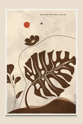 Modern Minimal Botanical Abstract Background Suitable For Suitable For Printing As A Painting Interior Decoration Social Posts Flyers  Book Covers