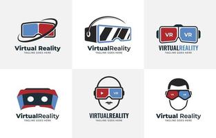 colección de logos de realidad virtual vector