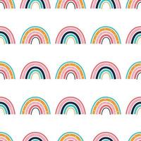 A bright multicolored rainbow on a white background Vector seamless pattern wallpaper Decor for childrens posters postcards clothing and interior decoration