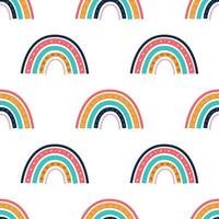 A bright multicolored rainbow on a white background Vector seamless pattern wallpaper Decor for childrens posters postcards clothing and interior decoration