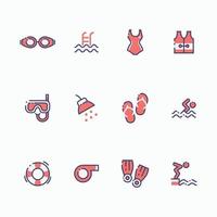 Set of Swimming Outline Icon