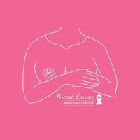 ilustración del mes de concientización sobre el cáncer de mama vector