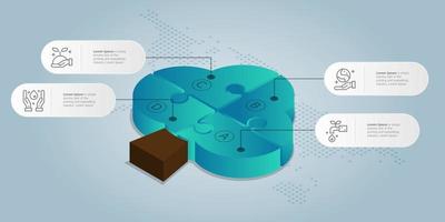 isometric tree infographics element template presentation vector