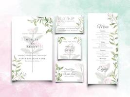 wedding card template exotic floral vector