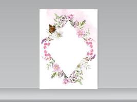 wedding card template exotic floral vector