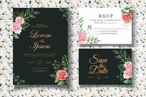 Botanical Wedding Theme Card Template vector