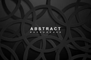 Abstract 3d Geometric paper cut background with dark black color vector