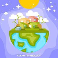 tecnología limpia y verde vector