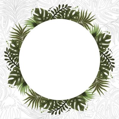 Summer Tropical Floral Frame Background