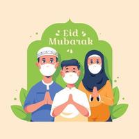 Eid Gathering With Protocol in a Pandemic Situation vector