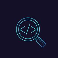 Code review vector linear icon