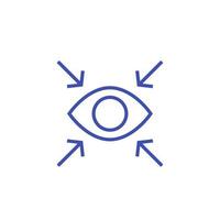 icono de línea de vector de enfoque con ojo