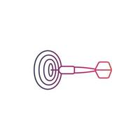 Dart arrow and target line icon vector