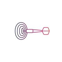 Dart arrow and target line icon vector