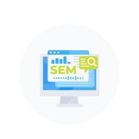 SEM search engine marketing vector illustration