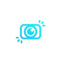 Fotografía y fotografía vector logo marca con cámara en blanco