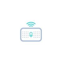 Smart speaker or voice assistant icon on white vector