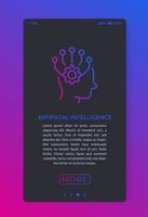 Artificial intelligence AI in mobile app vector template