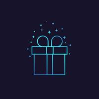 gift box vector line icon