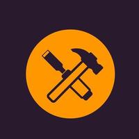 hammer and chisel icon vector