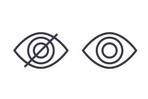 Hide and show vector linear icons with eye