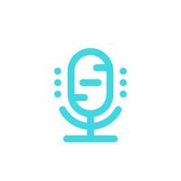 microphone and speech recognition icon on white vector