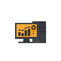 workstation computer vector icon on white