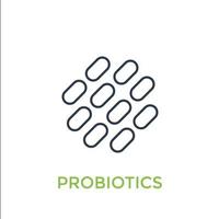 probióticos bacterias vector icono lineal